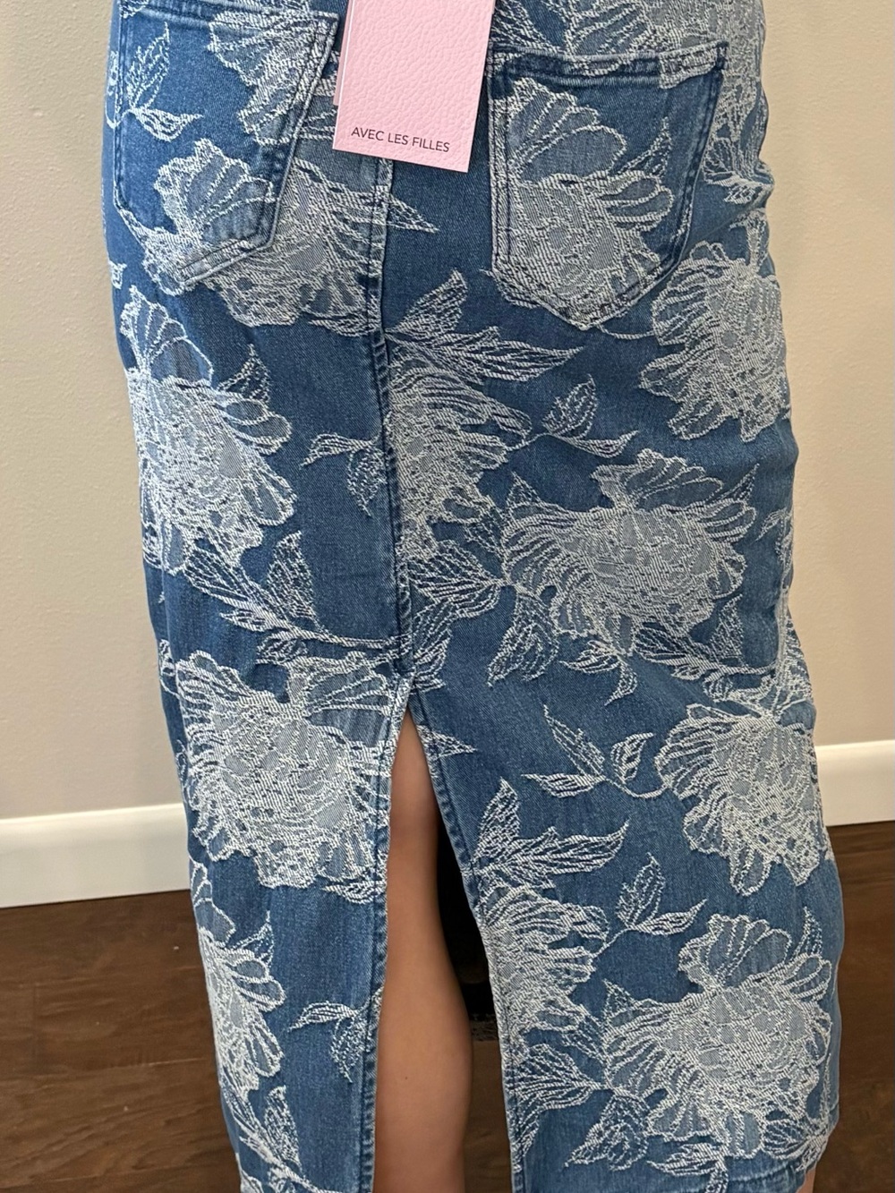 AVEC LES FILLES denim maxi skirt XS NWT